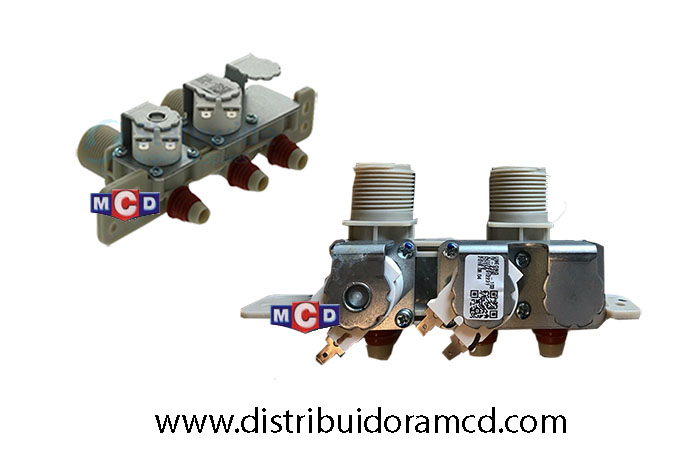 ELECTROVALVULA 3 VIAS 2 Bobinas DC 12V LG