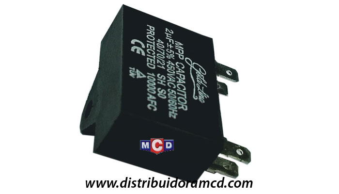 CAPACITOR DE 2 mf. 450V de 4 CONT.P/REFR