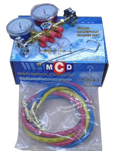 MANIFOLD DUAL C/KIT DE MANGUERAS R12-R22-